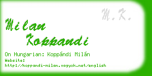 milan koppandi business card